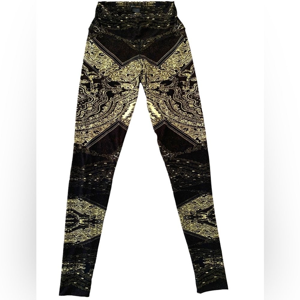 Eva Varro Double layered Black & Gold Leggings size S